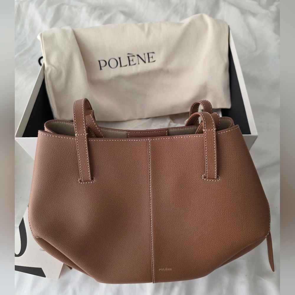 POLENE CYME MINI EDITION TEXTURED CAMEL